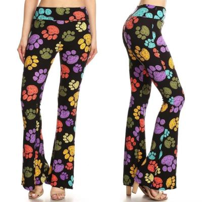 China Paw Trendy Ultra Soft Durable Colorful Print Sublimation Antibacterial Butter Dog Polyester 92 8 Spandex Bottom Bell Gaiters Wholesale for sale