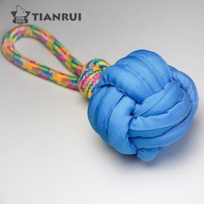 China Sustainable Christmas Pet Toys String Dog Ball Toy Colorful Reflective Blue for sale