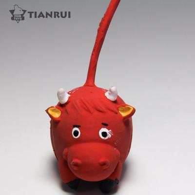 China Squeaky Cow Toy Assorted Colors Funny Latex Viable Popular Soft Dog Design for sale