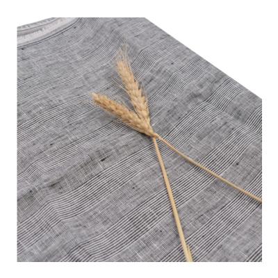 China Wholesale Organic High Quality 100% Natural Organic Uniform Linen Jacket Suits Soft Check Plaids Stripes 100%Linen Fabric for sale