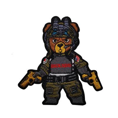 China Cheap 3D Custom Embroidered Big Logo Brand Name Applique Bear Colorful Embroidery Towel Chenille Letters Patches Accessory for sale