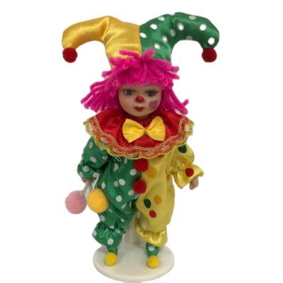 China Wholesale Porcelain Dolls Funny Ceramic Pagliacci Various Type 6 Inch Cotton Body Baby Clown Doll Toys Funny Gift Kids for sale