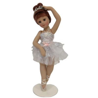 China Decoration porcelain ballerina ornament in color dress for sale