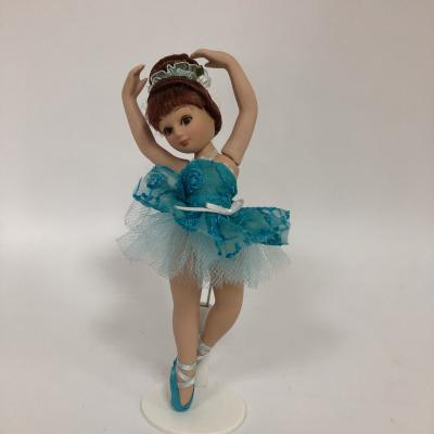 China Decoration Porcelain Ballerina Ornament in Color Fabric Dress Figurine Decorative Ornament Measures Approximately 6 Inches Tall for sale