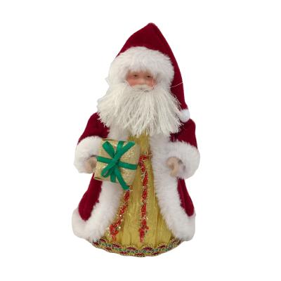 China Soft Toy Nice Gift Bag Holding Santa Claus With Ornament Sack Christmas Gift, Cloth Santa Claus Standing With Mistletoe Sack for sale