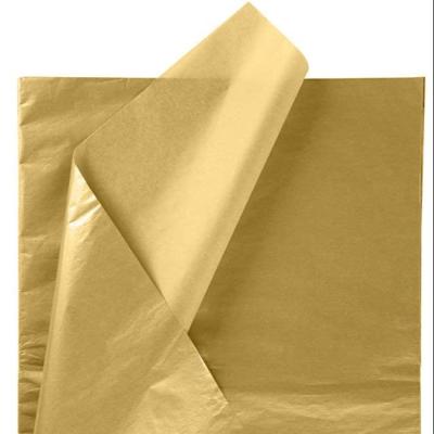 China Beautifully Designed Biodegradable Handmade Tissue Paper Diy Gold Metallic Flower Gift Wrapping Tissue Paper for sale