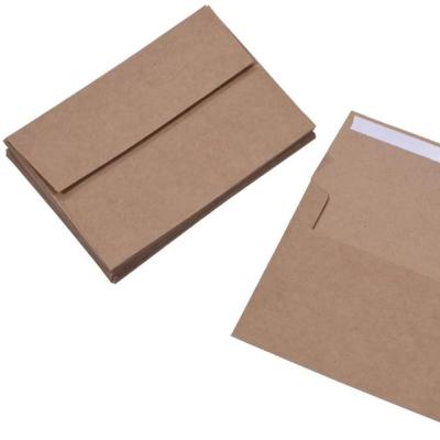 China Recycled Materials Office Stationery Receipt Envelope Brown Kraft Paper Quick Invitation Envelope for sale