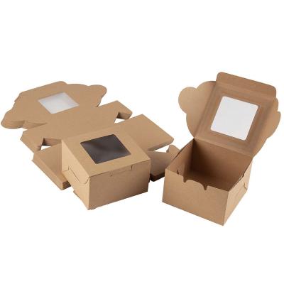 China Food Grade Biodegradable Cake Foreign Trade Stain Packaging Box Open Window Wrapping Paper Packaging White Card Box for sale