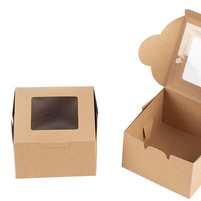 China Eco-Friendly Biodegradable Square Cupcake Gift Boxes Factory Price Cardboard Food Eco-Friendly Biodegradable Box for sale