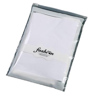 China Customized wholesale high quality packaging transparent plastic bag BIODEGRADABLE T-shirt towel storage bag PE clothing zipper bag for sale