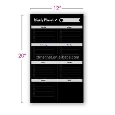 China Programmable Magnetic Black Dry Erase Board For Fridge Weekly Planner Black Fridge Magnet for sale