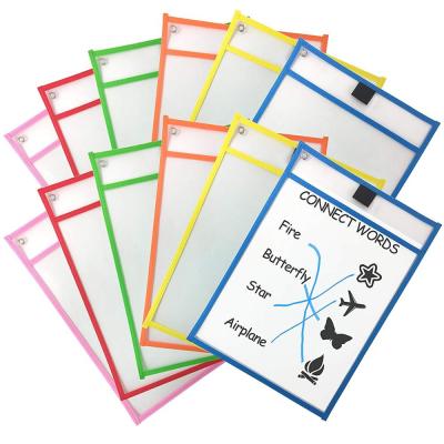 China Eco-friendly+Reusable Dry Erase Pouch Sleeves Assorted Colors (30-Pack) for sale