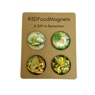 China Shape Customized 3D Food Magnets Fridge , Souvenir Glass Fridge Magnet for sale