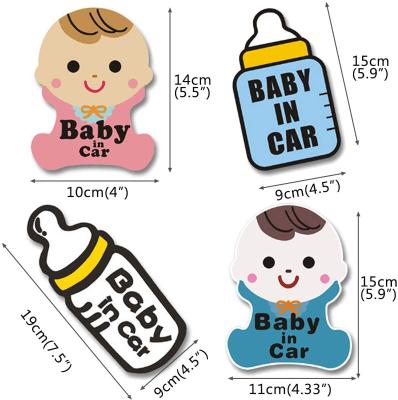 China Reflective Letter Baby On Board Sign Magnetic Car Sticker Magnetic Baby In The Night Reflective Car Sticker Water Proof for sale