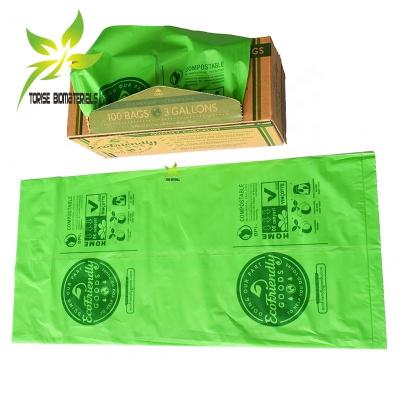 China Biodegradable and Compostable Eco-Friendly POPULAR PLA Cornstarch Eco-Friendly Kitchen Garbage Waste Bag with Certificates for sale