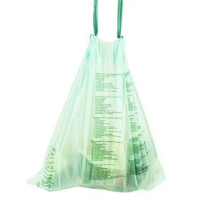 China BIODEGRADABLE PLA PBAT 100%Biodegradable Compostable Drawstring Bag For Garbage for sale