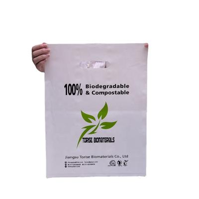 China BIODEGRADABLE Cheap Printing Cute Die Cut Garment Plastic Bags With Logo For Clothes Shopping for sale