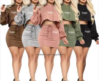 China custom Anti-wrinkle two piece short skirts set women clothing 2022 jogger 2 piece short set solid color outfits women short sets two piece for sale