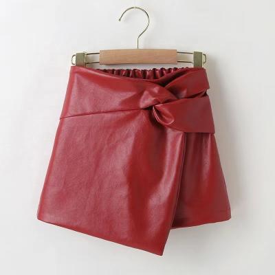 China Autumn Winter 3-7y Breathable Girls Fashion PU Leather Skirts Kids Clothes Girls Short Leather Mini Skirts for sale