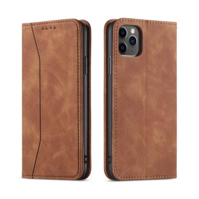 China PNS-004 Faux Magnetic Shockproof PU TPU Card Holder Wallet Cell Phone Bags and Cases Leather Cover for iPhone 11Pro Max iPhone12 pro for sale