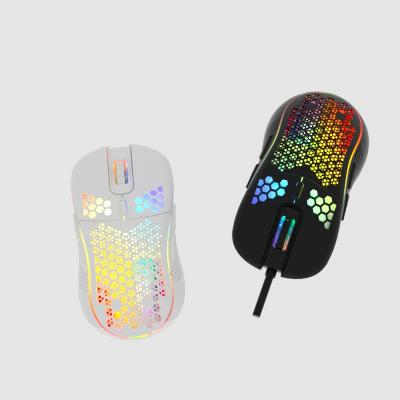 China Gaming 7200 DPI Honeycomb RGB Lights Wired Mechanical Mouse Wireless Gaming Mouse for sale