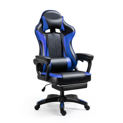 China Anji Wholesale Cheap Silla Gamer Racing Computer Chair Black PU Leather Extended Gaming Chair Adjustable With Footrest for sale