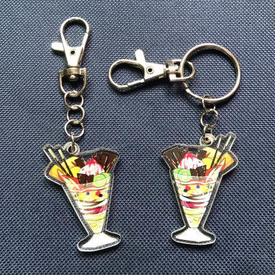 China Best Quality Customized Kids Key Chain UV Acrylic Blanks With Key Chain Accessories for sale