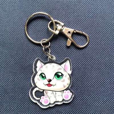 China Lovely UV Cat Blank Keychain Key Chain Can Custom Any Design With Customized Key Chain Ring for sale