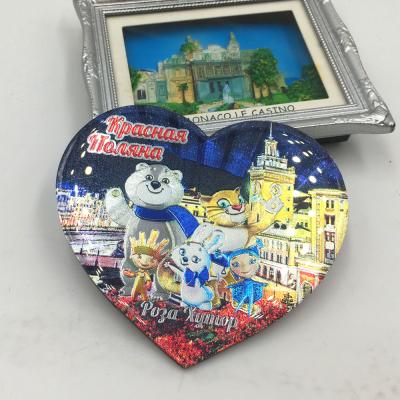 China Nice Shape Fridge Magnets Aluminum Epoxy Fridge Magnets Shiny Look Heart Shape Best for sale