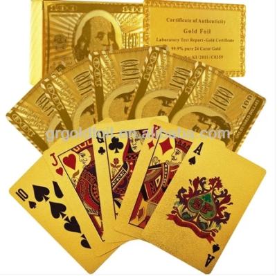 China Custom gold foil+PET gold foil pokemon cards 999.9 gold playing cards for sale