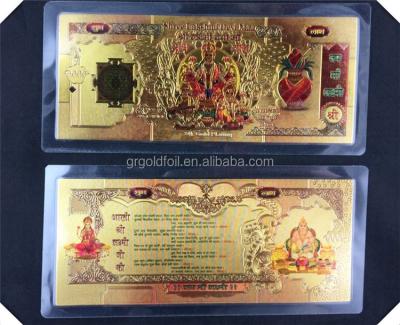 China Bilateral Hindu Middle East New Design Gold Plated Currency Notes for sale