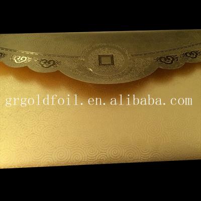 China Metal Gold Foil Printed Envelope Gift Wrap New Product Low Price for sale