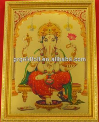 China India Gold Foil Supplier / God Religious 3d Picture Gold Foil Picture Frame for sale