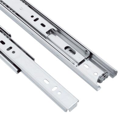 China Modern Wholesale Cabinet Furniture Hardware 45mm Telescopic 3 Fold Drawer Runners Ball Bearing Slide for sale