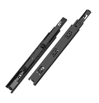 China Modern 35mm Width Black Zinc Finishing Telescopic Drawer Channel Sliding Rail For Furniture for sale