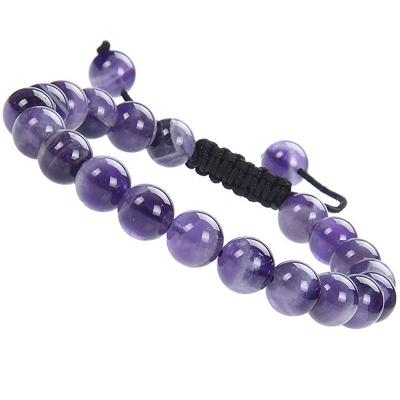 China CLASSIC Natural Stone Healing Power Crystal Beads Unisex Adjustable Macrame Beaded Luxury 8mm Friendship Bracelets For Women Men for sale