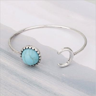 China 2019 Women's Retro New Trendy Women's Open Adjustable Bracelet Turquoise Bracelet for sale