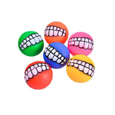 China Best Seller Bite Resistant Squeaky Pet Stocked Toy Silicone Teeth Dog Ball for sale