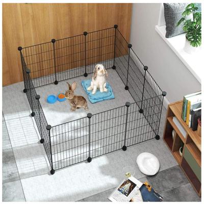 China Durable Factory Price DIY Black Metal Rat Crate Wholesale Indoor Indoor Outdoor Folding Encrypted Mesh Pet Dog Cage for sale