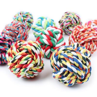 China Best Seller Stored Bite Resistant Teeth Cleaning Pet Cotton Rope Toy Dog Chew Ball For Toy for sale