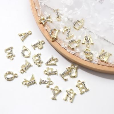 China Large Gold Pendant New Trendy Manicure Jewelry 26 Letters Nail Decorations for sale