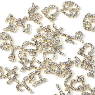 China Fashionable the new 12 constellation diamond non-ring diamond alloy nail decorations for sale