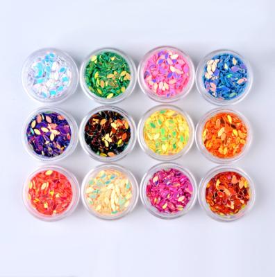 China Sequins Nail Horse Eye Sequins Shine Colorful Drip Shape 12 Shape Sequins Equipment Nail Art Decoration for sale