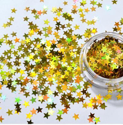 China Plastic Nail Art Golden Star Sparkles Laser Sparkles 6 Color Colorful Equipment for sale