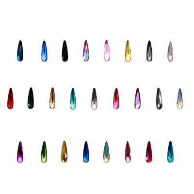 China Luxury Japanese Web Celebrity Nail Stick Drill 2x6 3x10 Flat Bottom Drill 2x6 3x10 Crystal Melon Seed Glass Irregular Type Drill for sale