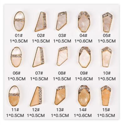 China CIA metal edged CIA belt diamond jewelry irregular master Japanese natural gray nail stone fritilin with the same style for sale