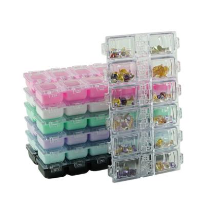 China ABS Nail Jewelry Storage Box 12 Grid Rhinestone Box Empty Nail Art Container for sale