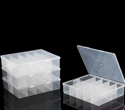 China Transparent Plastic PP Nail Jewelry Storage Box 10grid Nail Art Display Case for sale