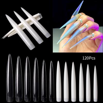 China New 120PCS Manicure Practice Nail Tips French Manicure Art Nail Tips Lengthened French Nail Tips for sale