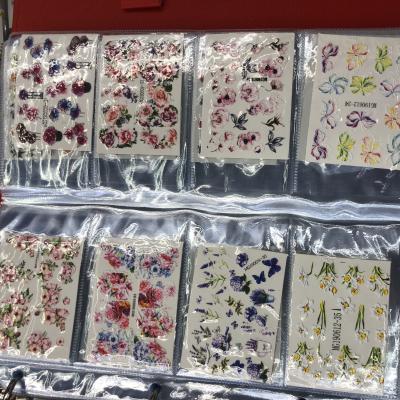 China Trendy Nail Art Decals 6D Embossed Nail Art Water Transfer Stickers For Nail Decoration for sale